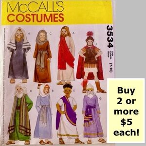 McCall’s 3534 Kids Nativity Characters Uncut Sewing Pattern (7-16)